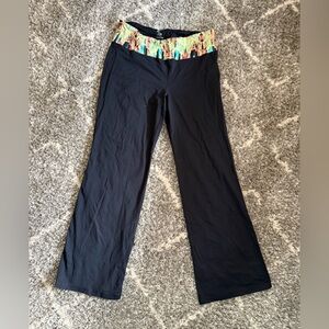 Maurices Black Leggings with Multicolor Waistband